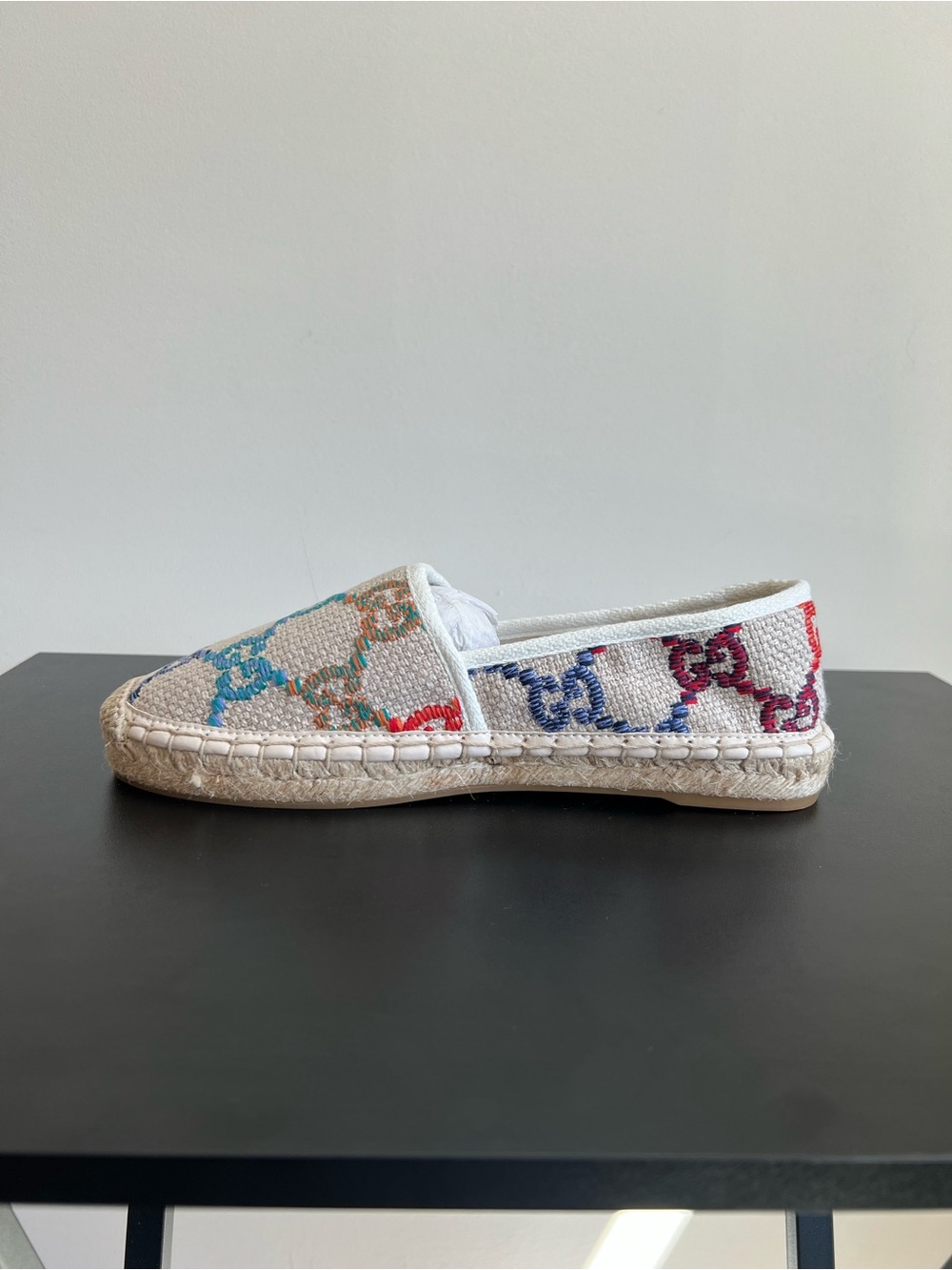 Gucci Multicolor GG Embroidered Espadrille Flats EU 40 - Picture 6 of 13